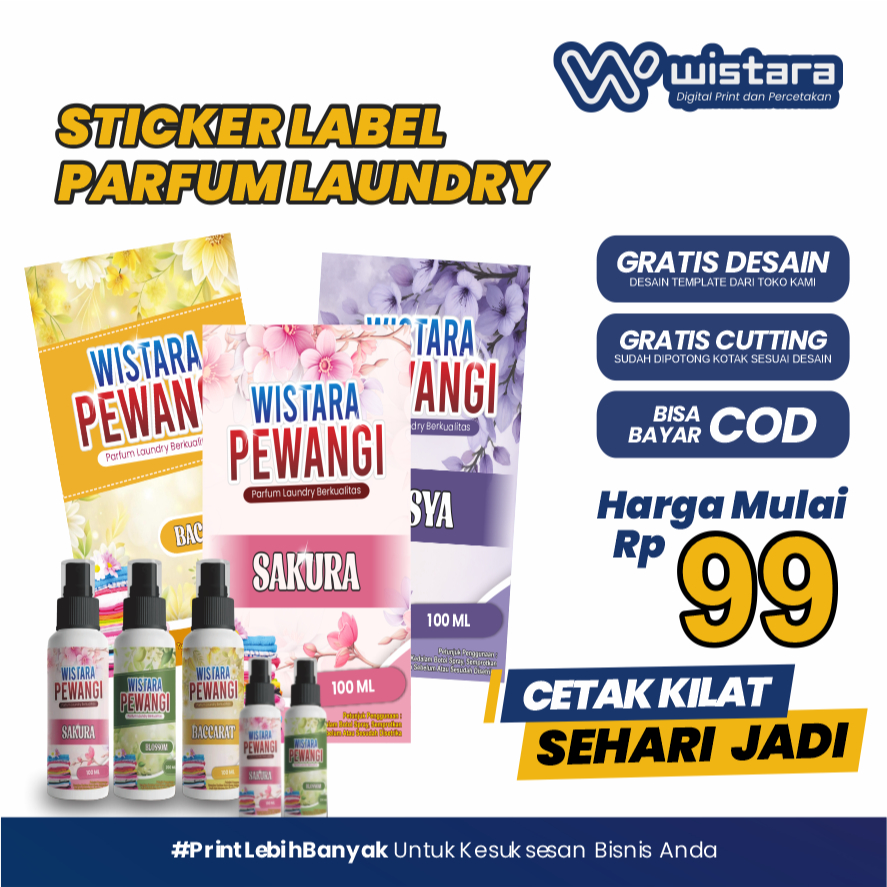 Stiker Label Botol Parfum Laundry Pewangi Custom Ukuran Free Desain - Stiker Kemasan Pewangi Laundry