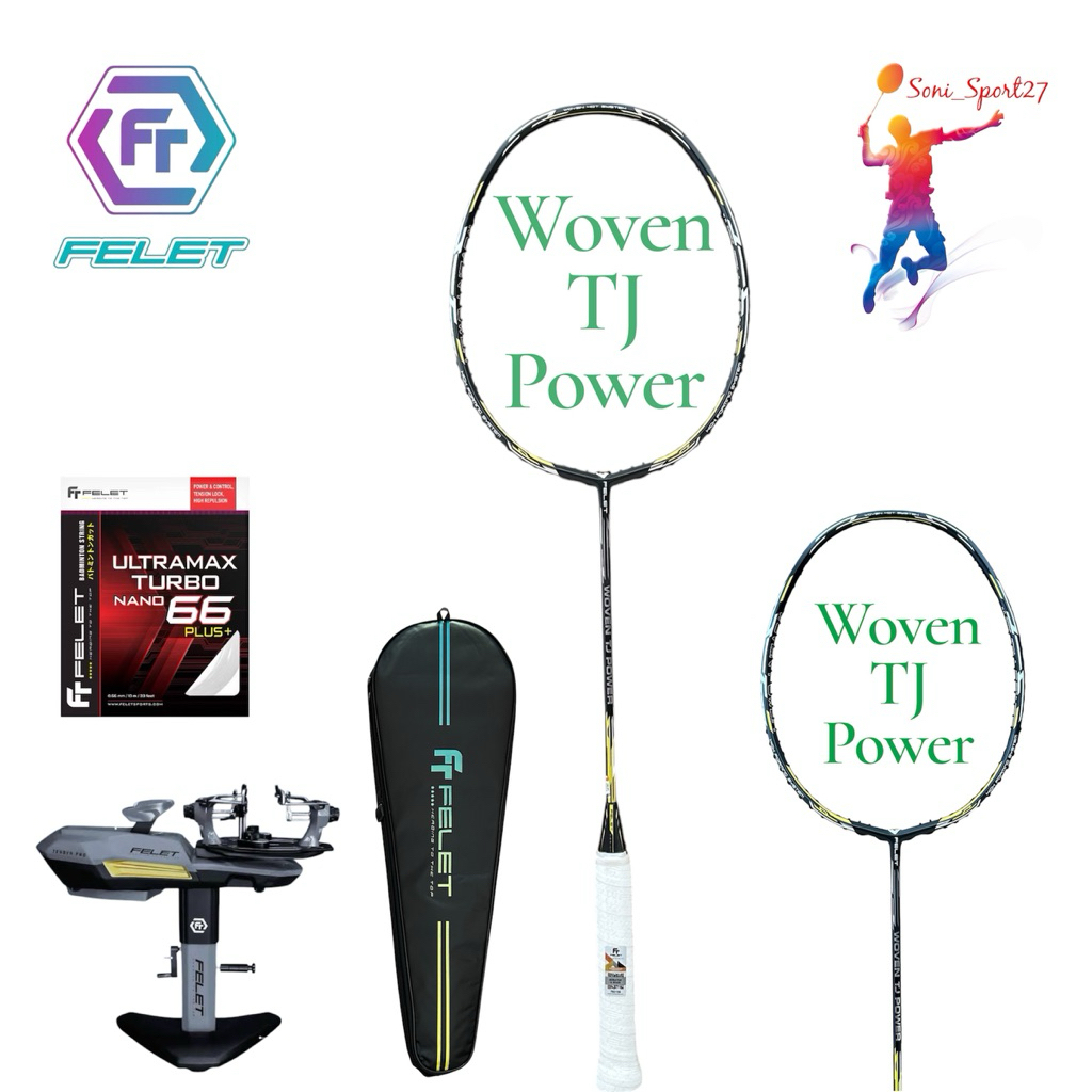 RAKET BADMINTON FELET WOVEN TJ POWER 42LBS
