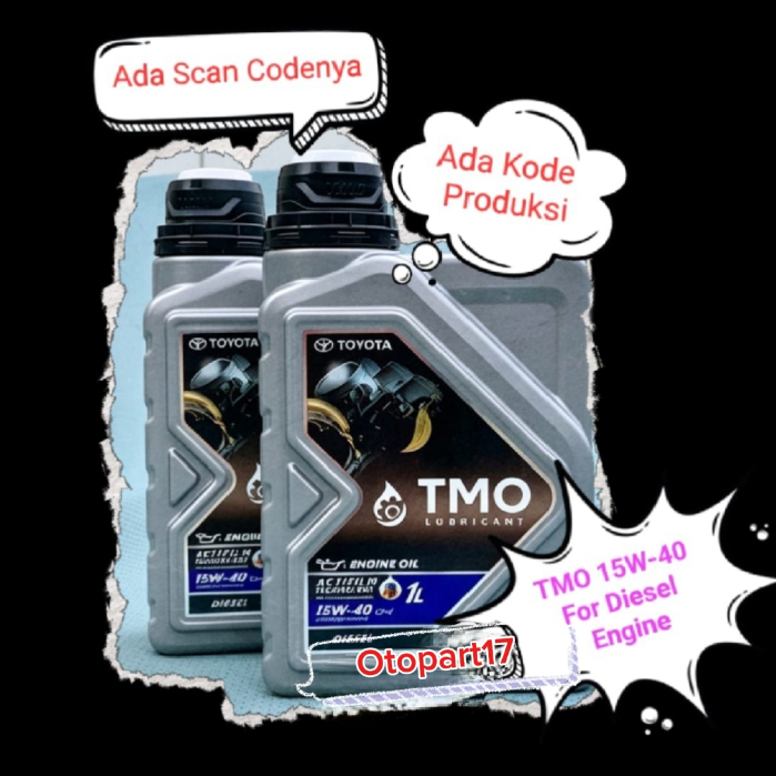 Oli Mesin TMO Disel 15W-40 CI-4 isi 1 Liter No Part O8880-83351/O8880-80199 Produk Original Toyota