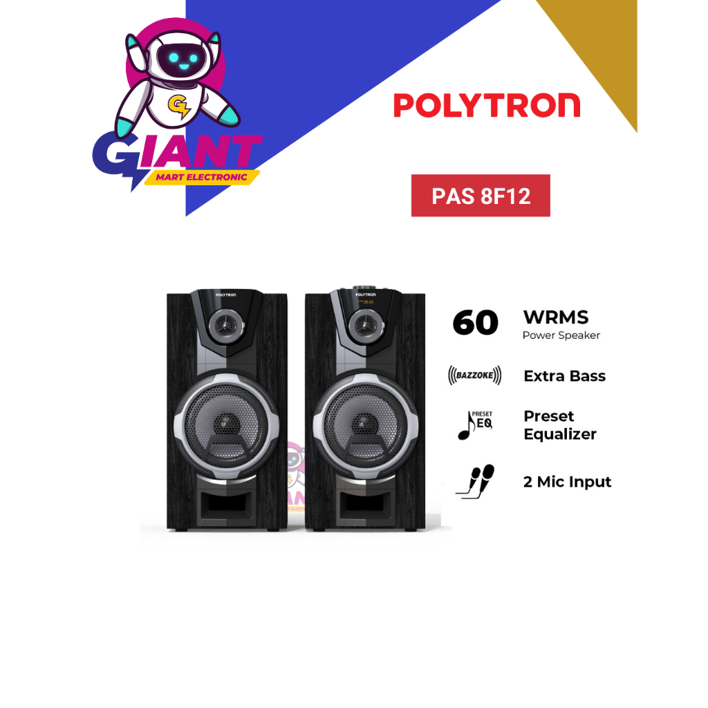 SPEAKER AKTIF BLUETOOTH POLYTRON PAS 8F12 / PAS8F12 / PAS-8F12 8 INCH