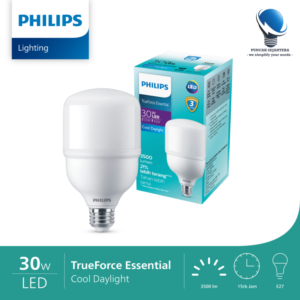 Lampu Led Philips 30w 30 watt Jumbo  LED ESSENTIAL Trueforce ORIGINAL dan BERGARANSI RESMI PHILIPS