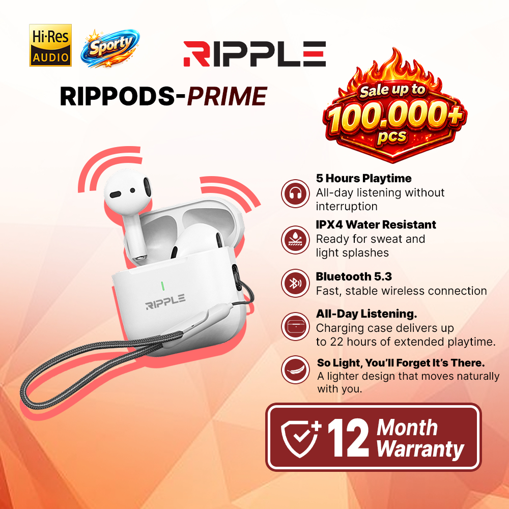 Ripple Rippods TWS MINI Earphone Headset Prime Bluetooth 5.3 Touch Earphone Mini Earbuds