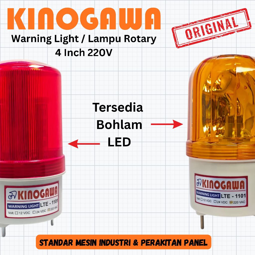 KINOGAWA LTE1101 Warning Light Rotary Lamp - Lampu peringatan 220V 4inch Bohlam LED - Lampu Putar Wa
