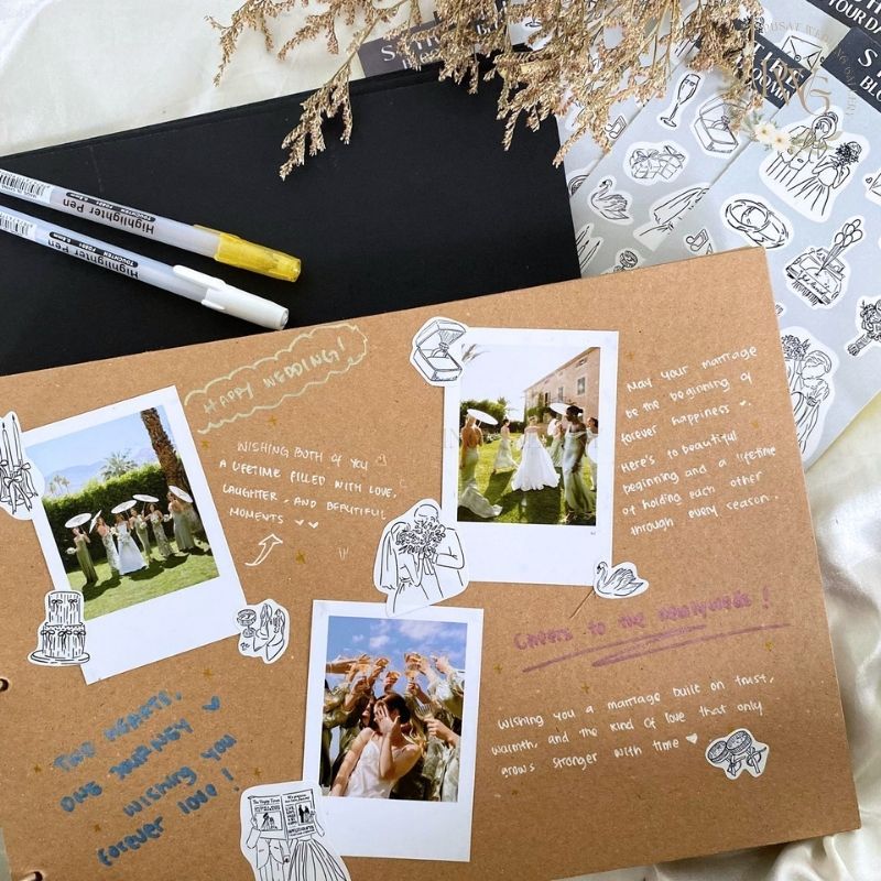 [TANPA PO] Buku Tamu Polaroid Wedding Guest Book Polaroid Buku tamu Pernikahan Aesthetic Kekinian