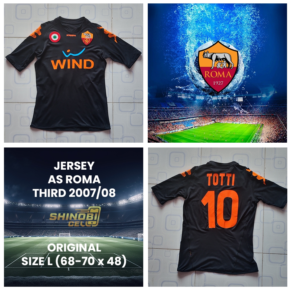 Jersey AS Roma Third 2007 / 08 TOTTI #10 Size L