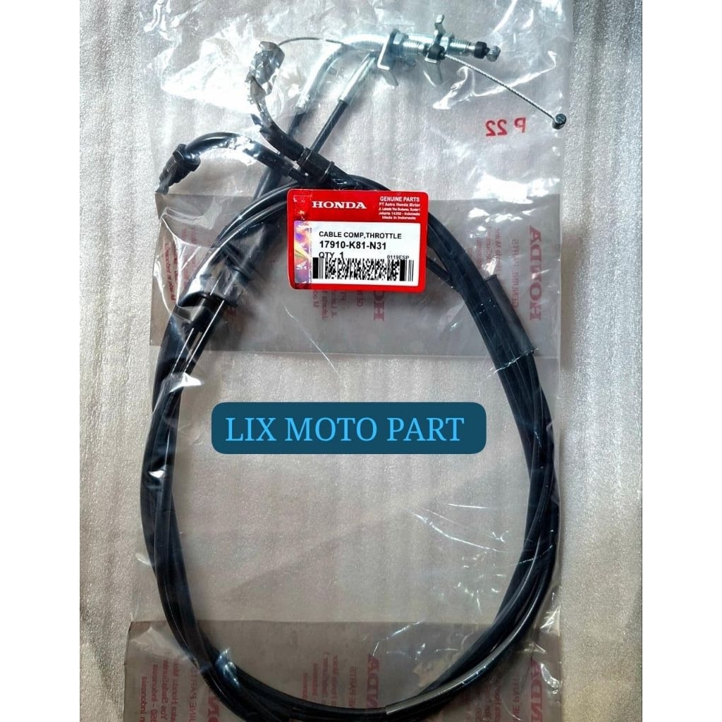 KABEL GAS ATAS BAWAH BEAT ESP/SCOOPY ESP (K81)