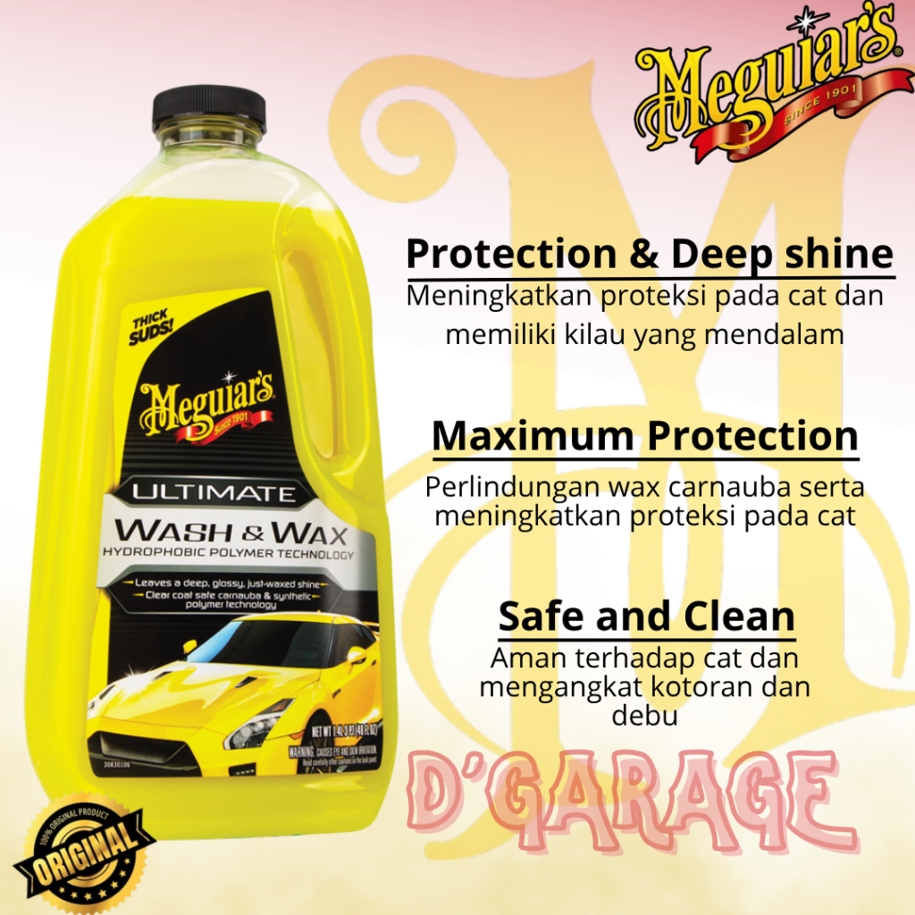 Sabun Cuci Motor / Meguiars / Sabun Cuci Mobil / Meguiars Ultimate Wash and Wax shampoo / sampo moto