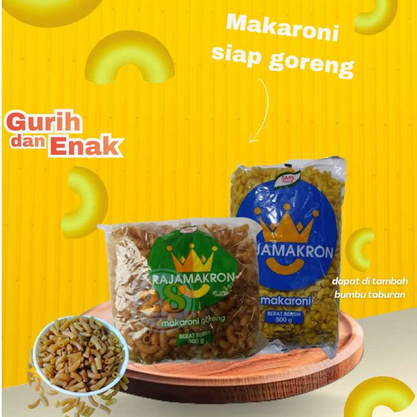 [Pak] Makaroni Makroni Mentah Mekar Dan Bantat Merk Raja Makron Berat Isi 500 gr