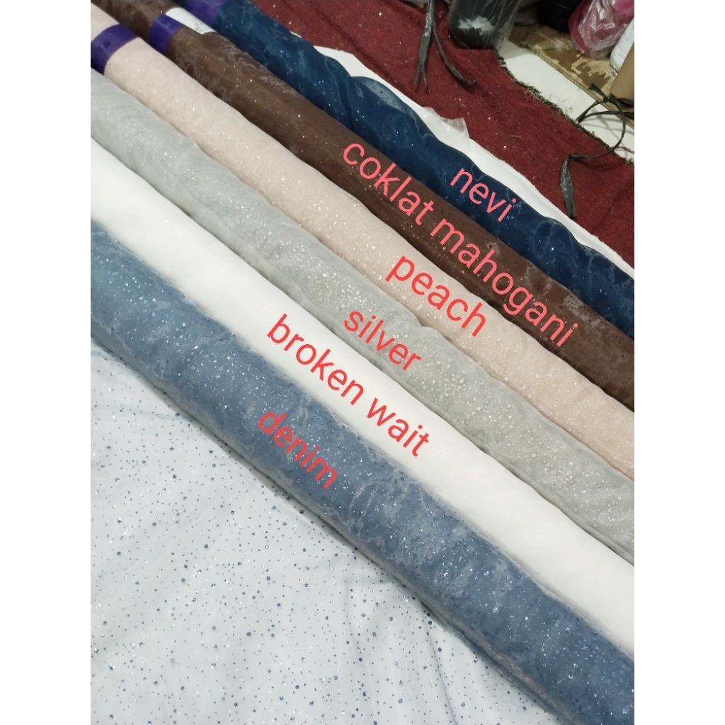 Kain Organza kaca organza glitter