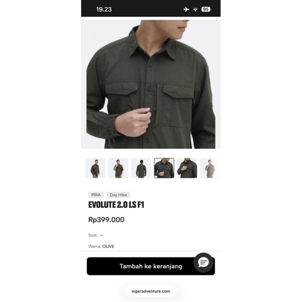 Authentic Eiger Evolute 2.0 LS F1 XL Olive BNIB Seragam pdh hijau baju outdoor lapangan dinas