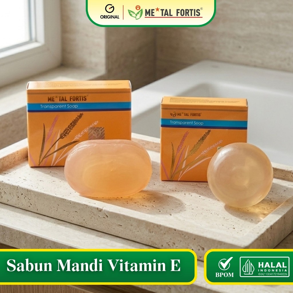METAL FORTIS Transparent Soap 65g / 125g Sabun Mandi with Vitamin E Melembabkan Kulit