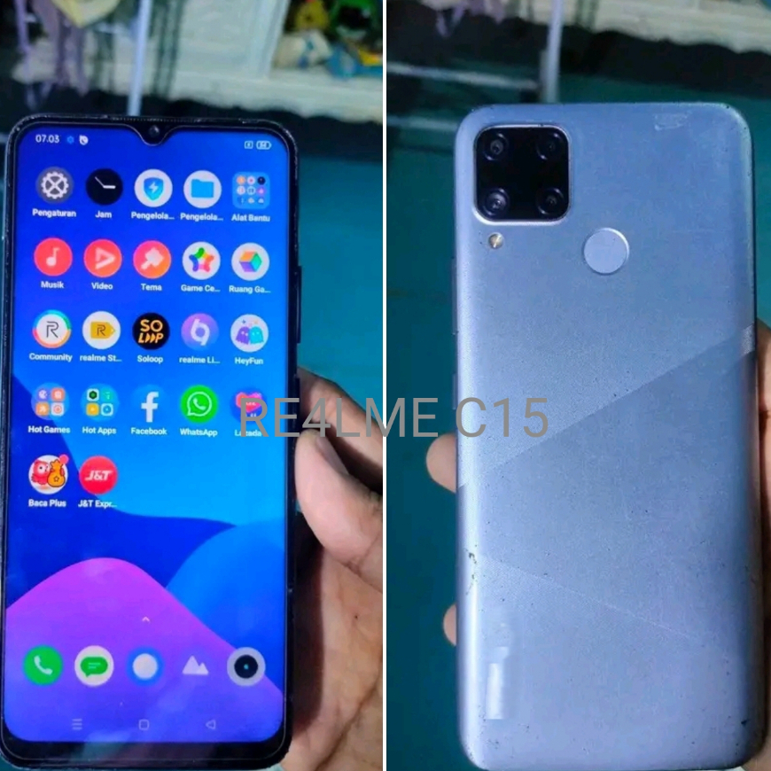 HP REALME C15,HP RE4LME 5i HP SECOND NORMAL SIAP PAKAI