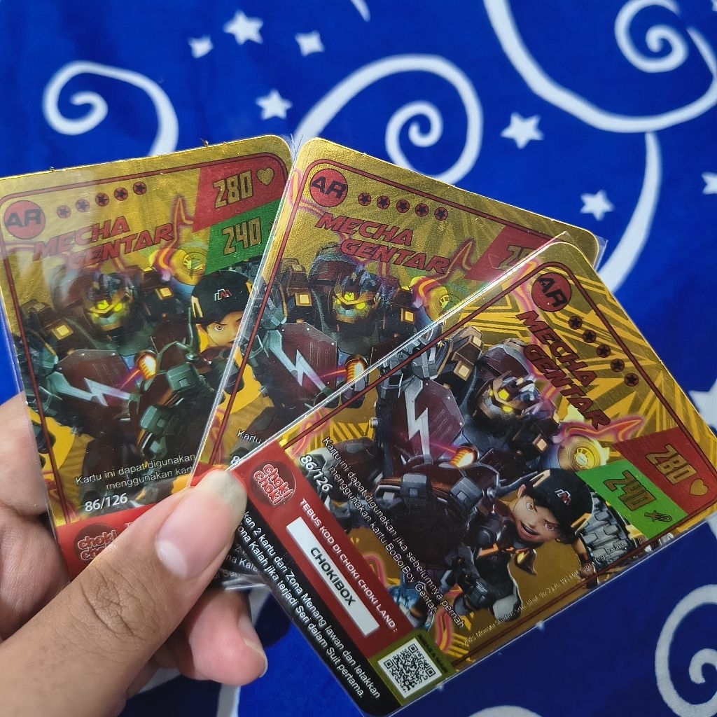 Kartu BoBoiBoy Choki Choki AR Mecha Gentar Official Original Foil Gold Holo Asli Card