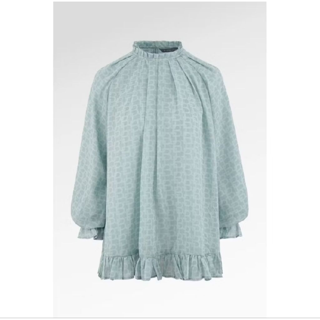 Benang Jarum - Monogram Ruffle Blouse Zellige