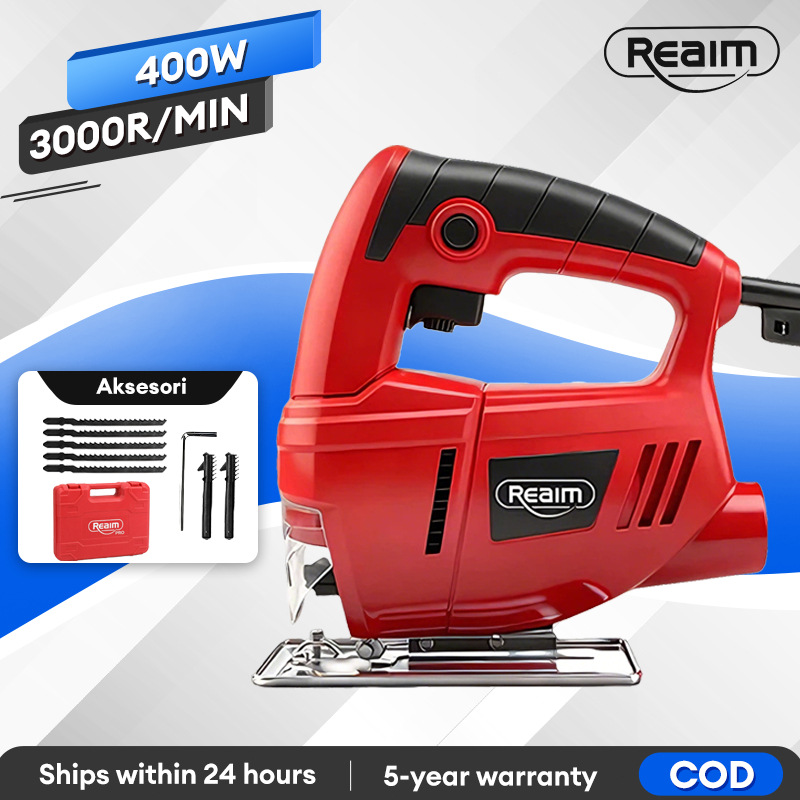 Reaim mesin gergaji jigsaw 450W Gergaji Listrik gergaji kayu mesin potong besi ces jiksaw gergaji me