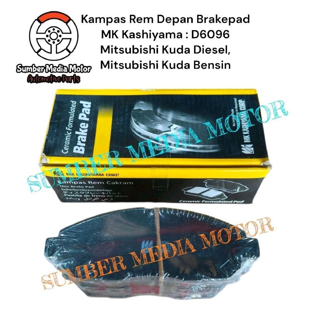 MK Kashiyama Kampas Rem Depan Brakepad D6096 Mitsubishi Kuda Diesel, Mitsubishi Kuda Bensin