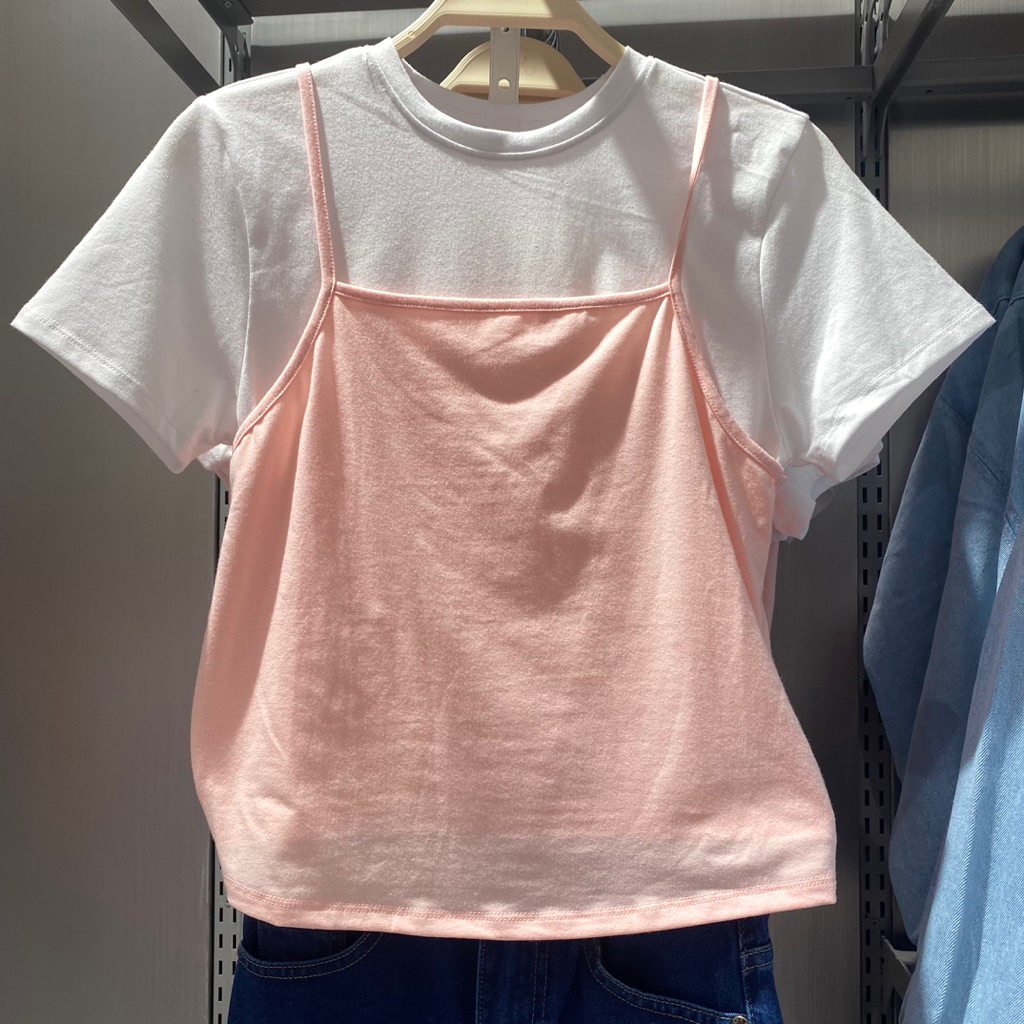 NEVADA KAOS WANITA DOUBLE (KAOS DENGAN TANKTOP) LENGAN PENDEK
