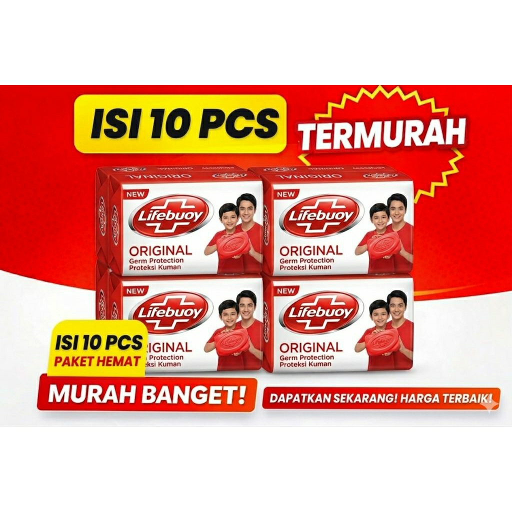 PAKET HEMAT 20 PCS Sabun Batang Lifebuoy 60gr - All Varian (Total 20 / Mild Care / Lemon / Cool Fres
