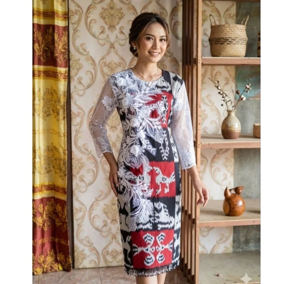 baju dress gaun pesta kain tenun Jepara CAHAYA TENUN JEPARA