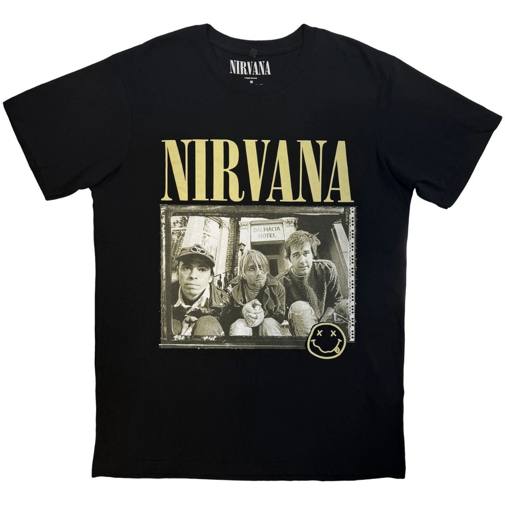 Kaos band Official Nirvana - Nevermind Hotel'91 Photo Original T-shirt