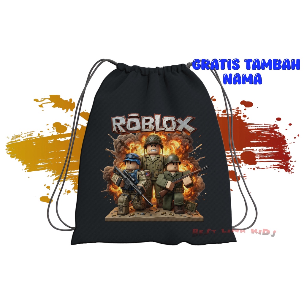 Tas Serut Anak Paud Roblox Army / Tas Serut Anak Unisex Roblox