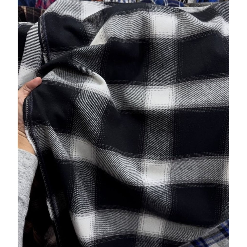 [HARGA/0,5M] Bahan katun flanel kotak tebal | kain katun flanel tebal | bahan kemeja flanel tebal | 