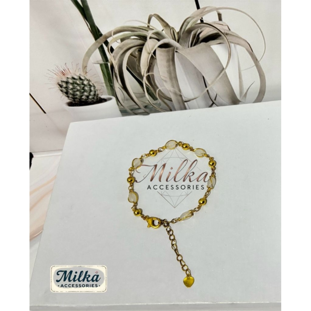GELANG TANGAN WANITA GELANG BATU GIOK PERMATA LAPIS EMAS