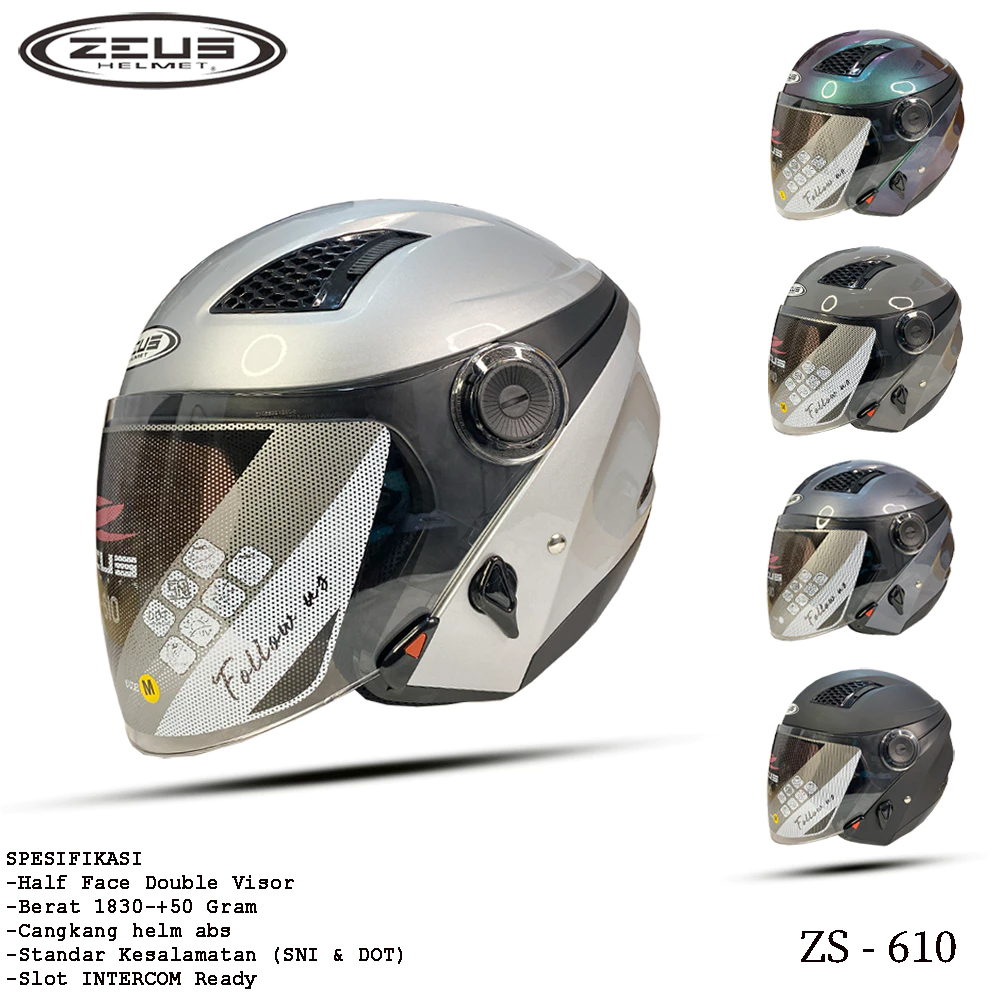 ZEUS 610 HALF FACE DOUBLE VISOR