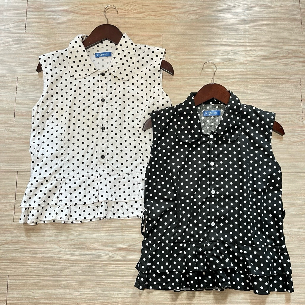 Polkadot vest by Delafi | SLEEVELESS INNER KATUN POLKADOT| TOP INNER