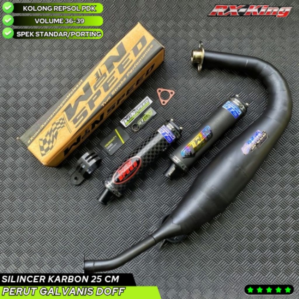 Knalpot Winspeed Kolong Repsol RxKing Rx Spesial RXS RXK RXT135 RX New Perut Hitam Slincer Karbon