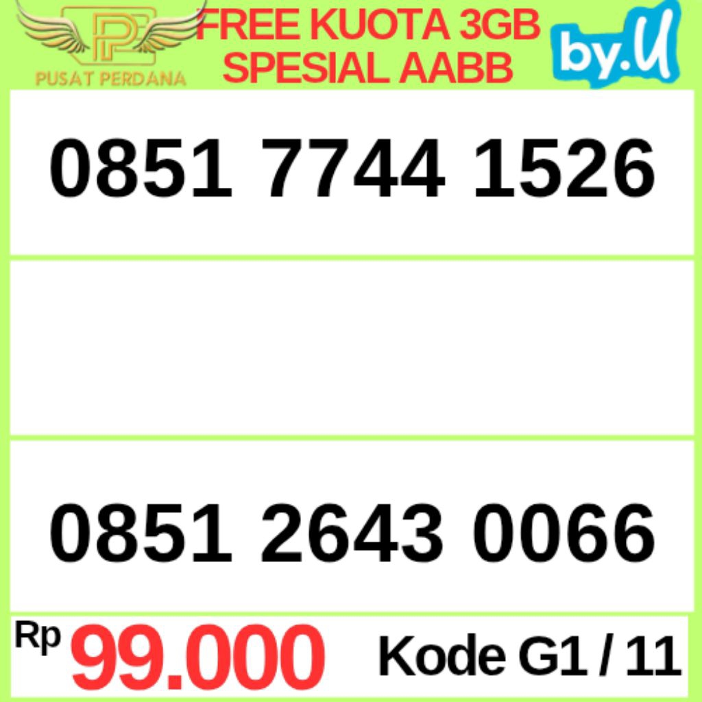 Nomor Cantik / Nomer Cantik Kartu Perdana By U Telkomsel