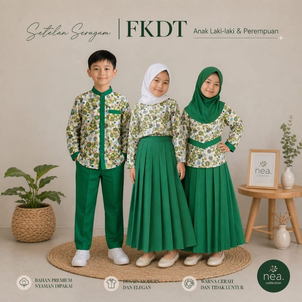 seragam sekolah madrasah Diniyyah batik fkdt