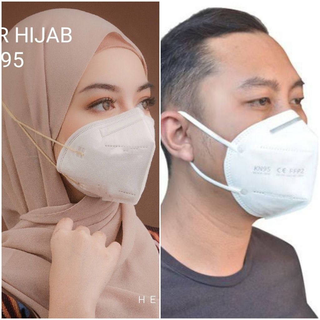 Masker Medis KN95 Earloop & Hijab Headloop Putih isi 50 pcs kwalitas Softies KF94 KN95
