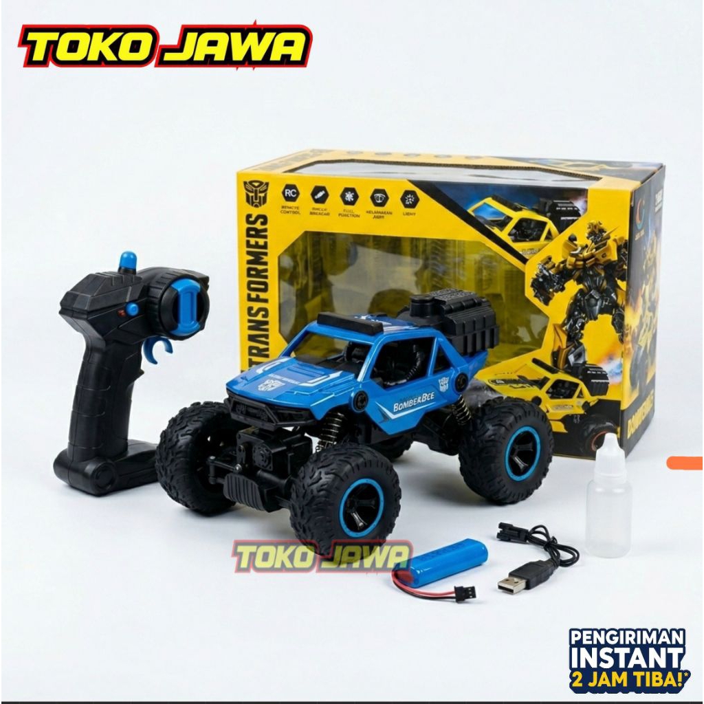 RC Monster Truck Bomberbee Jetstar Car 2.4GHz - Mainan Mobil Remote Control Efek Asap & Lampu