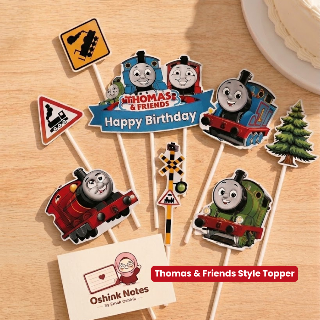 Topper Cake Karakter Thomas & Firend | Dekorasi Kue Ulang Tahun Anak