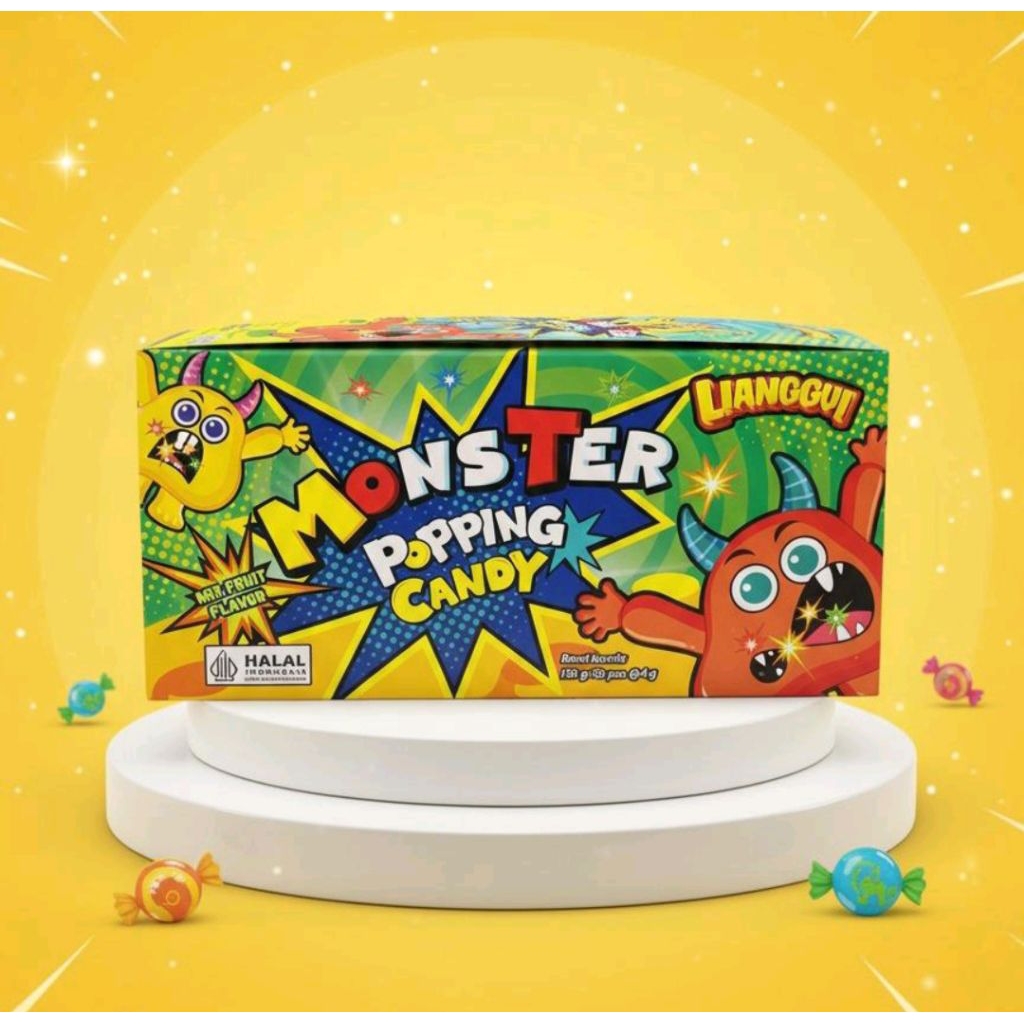 Permen Monster Popping Candy Mix Fruit Lianggui isi 40 pcs