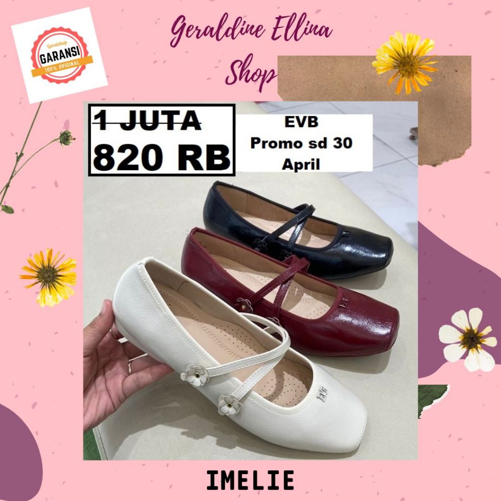 Sepatu flat shoes wanita EVB SALE original 100% seri IMELIE