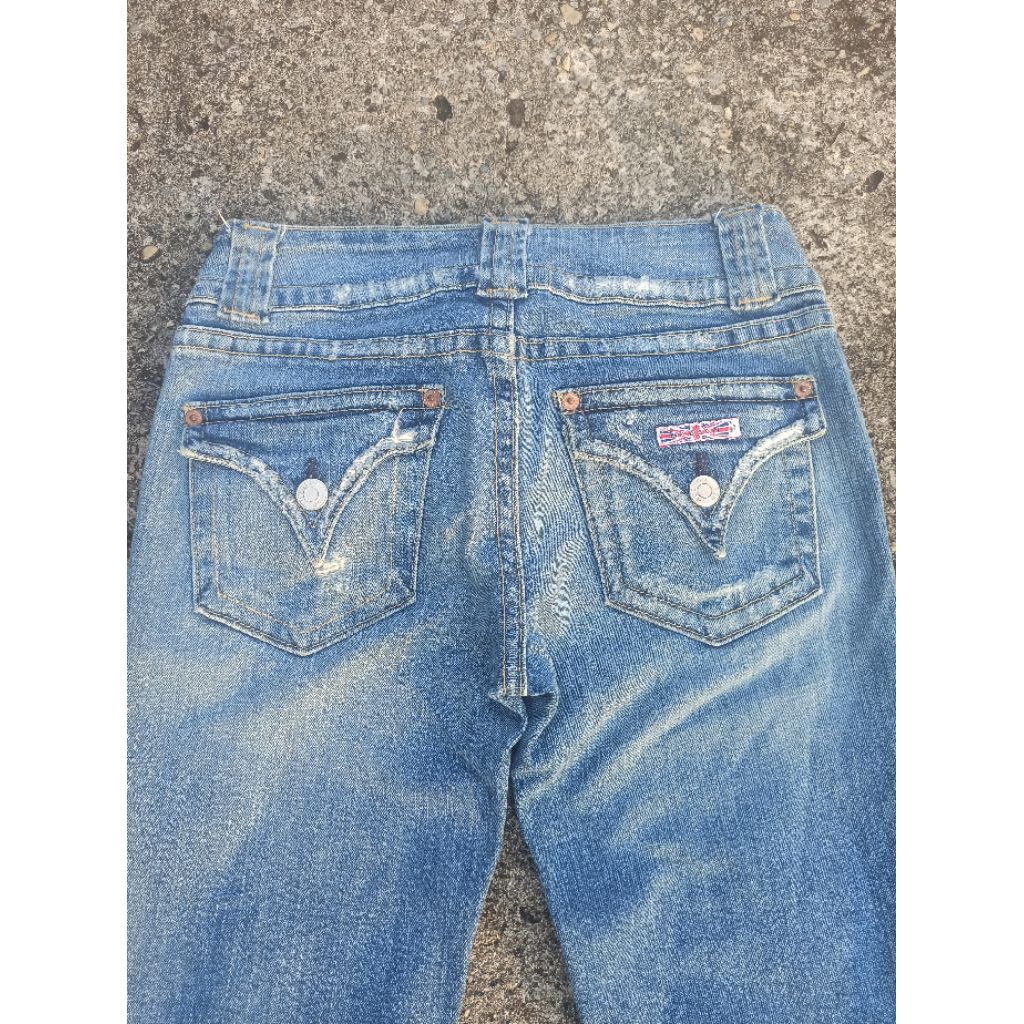 Hudson Women Jeans Washed Distressed Flare Cutbray Stretch Boot Cut X Celana Uniqlo Denim Luxury Die