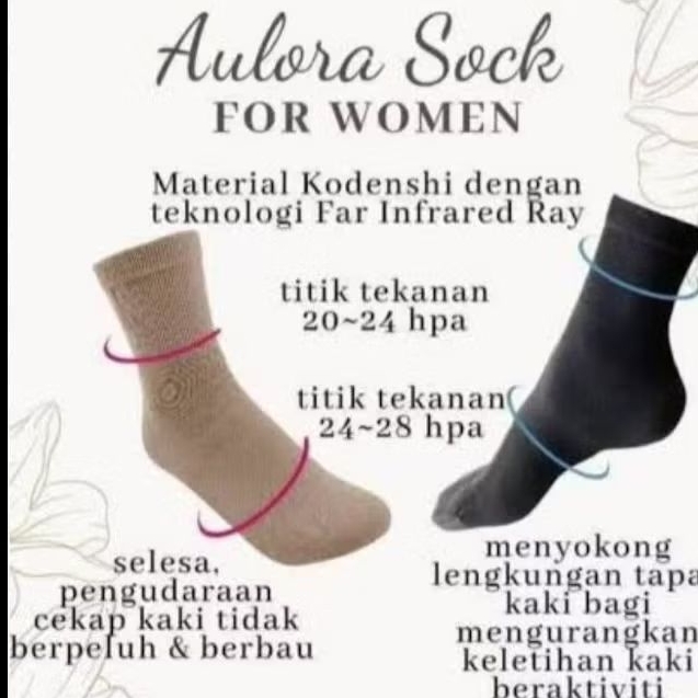 Aulora Socks Kaos Kaki Wanita Kesehatan