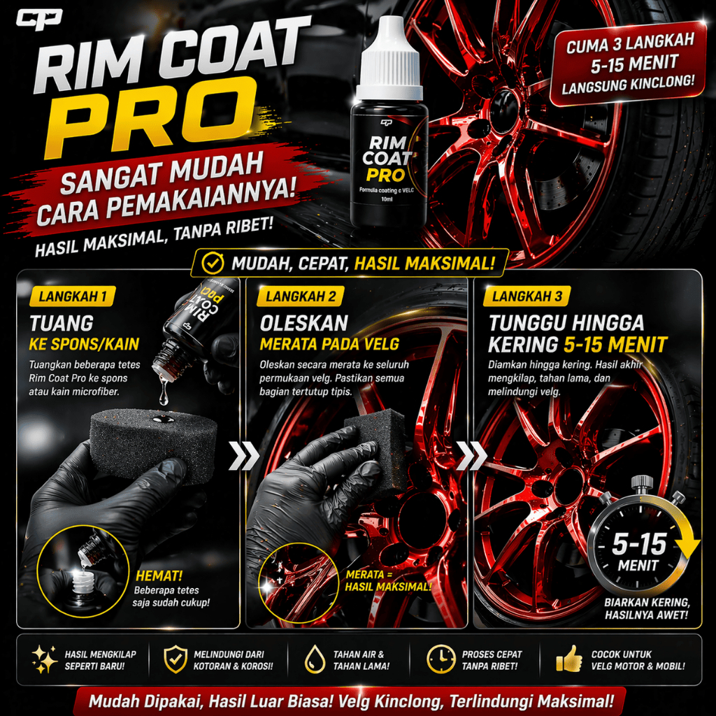 RIM COAT PRO Krom Cat Velg & logam | Cat Logam Cat Chrome 12,5 ml (oles)