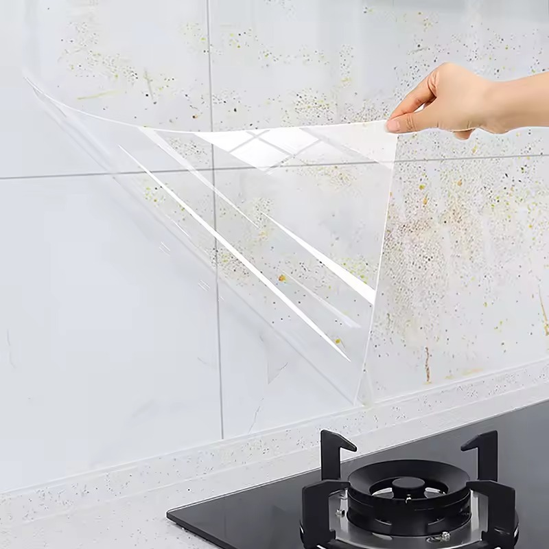 Stiker Dinding Dapur Anti Minyak Pelindung Lemari Tembok Noda