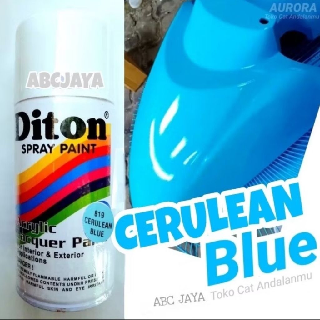 Diton Curulean Blue 819 Biru Muda Gloss 300ml Cat Pilok