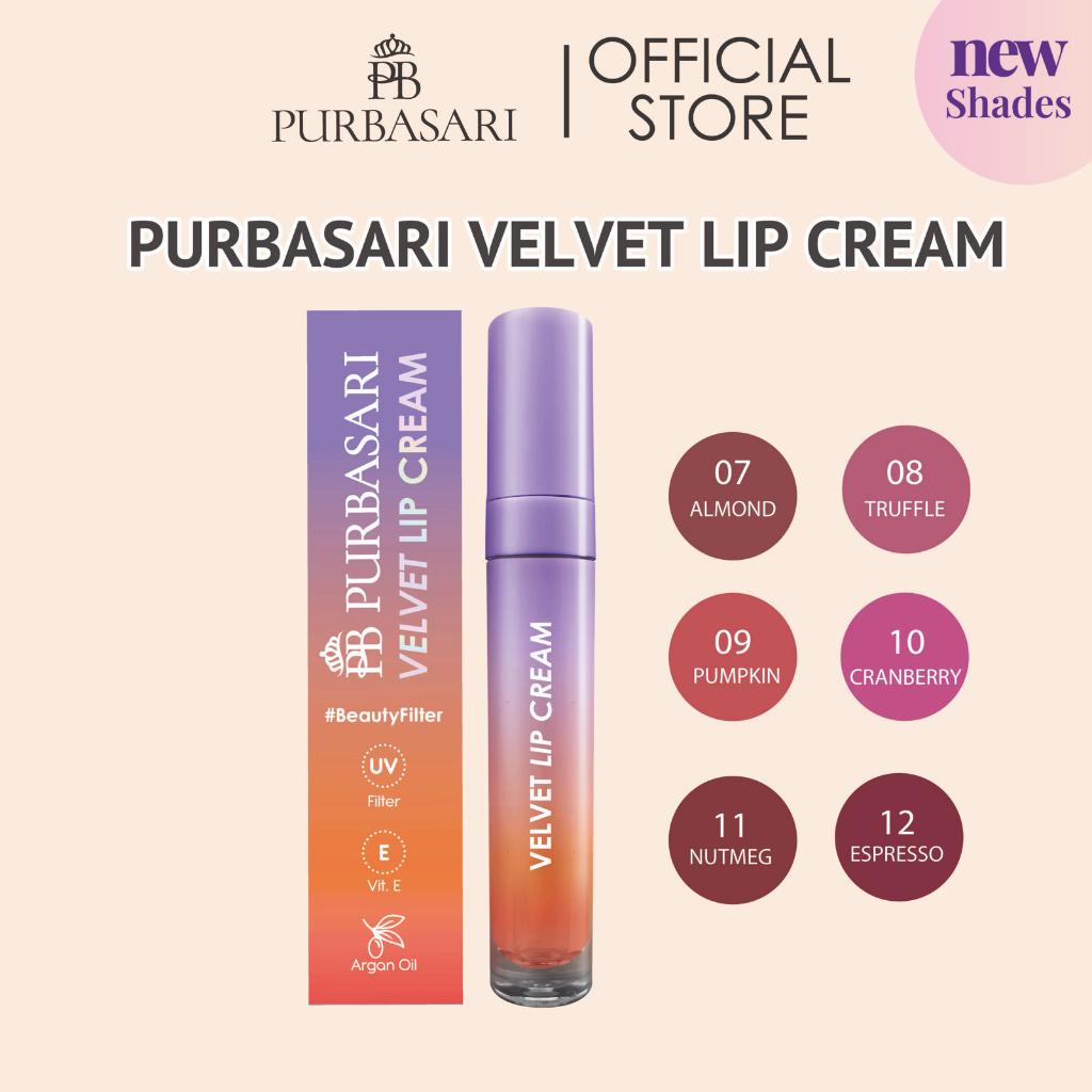 Purbasari Velvet Lip Cream Bibir Creamy Lipcream Pewarna Orange Lipstick Lipstik