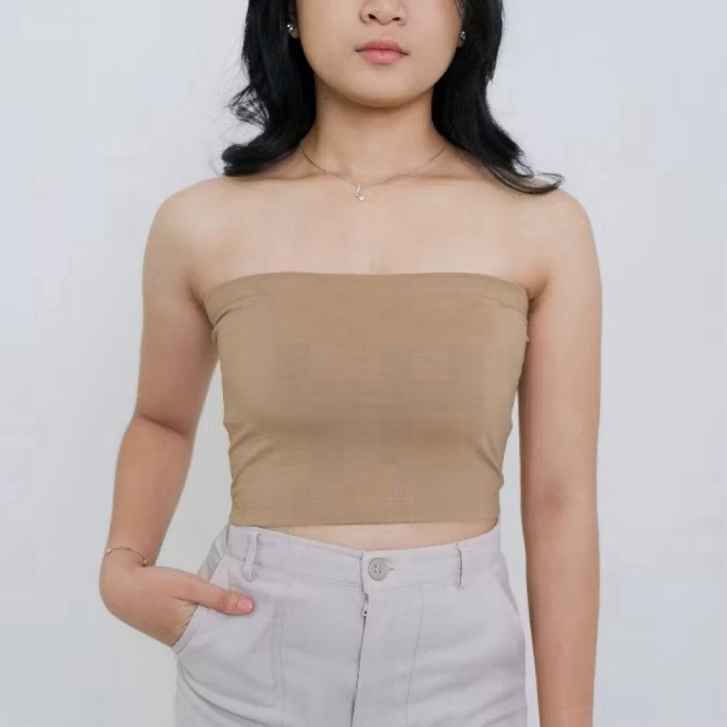Bandeau Square Kemben Inner Dalaman Atasan Tanpa Lengan Basic Tank Top Premium Simple Polos Plain Tu