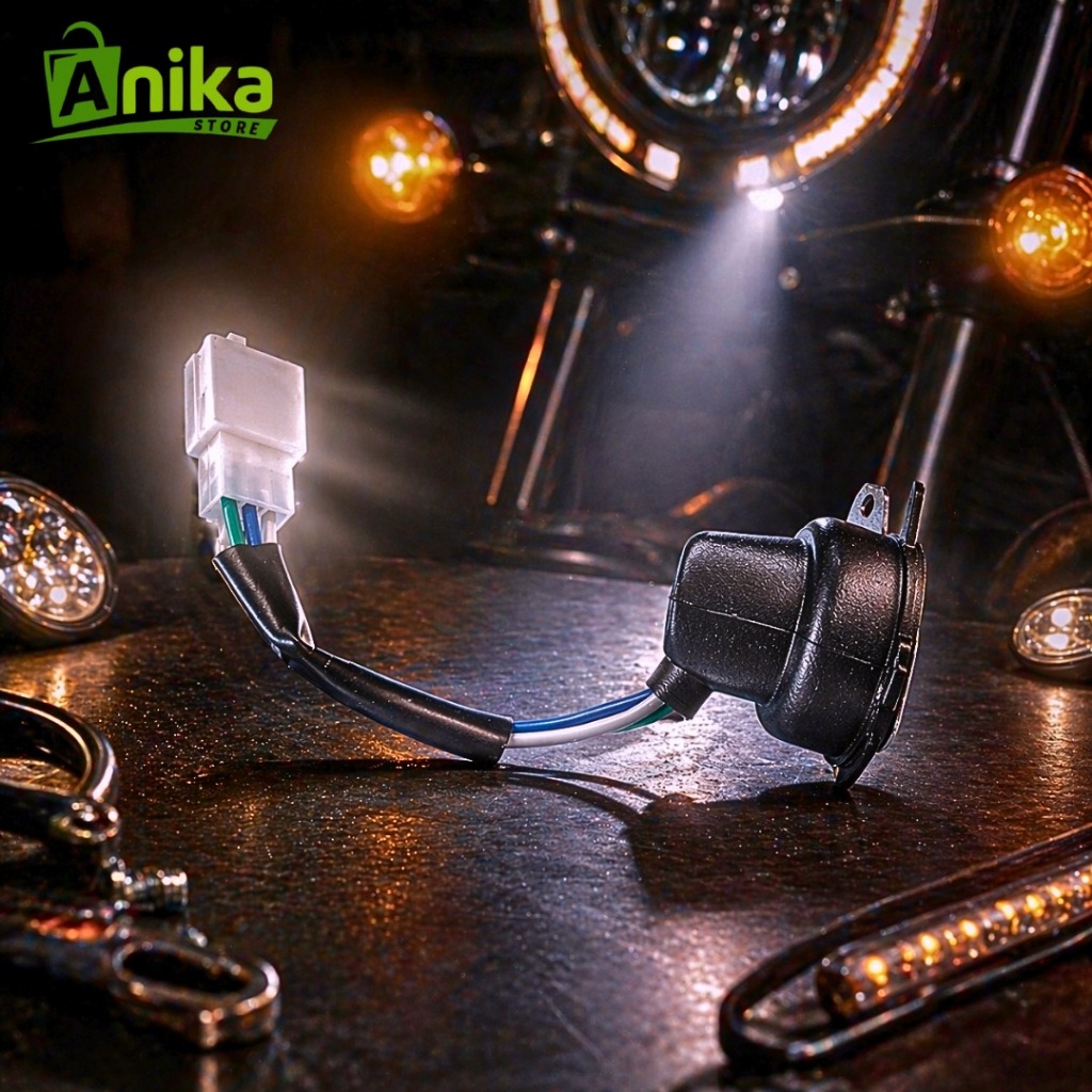 Soket Fitting lampu depan motor (kabel 3)