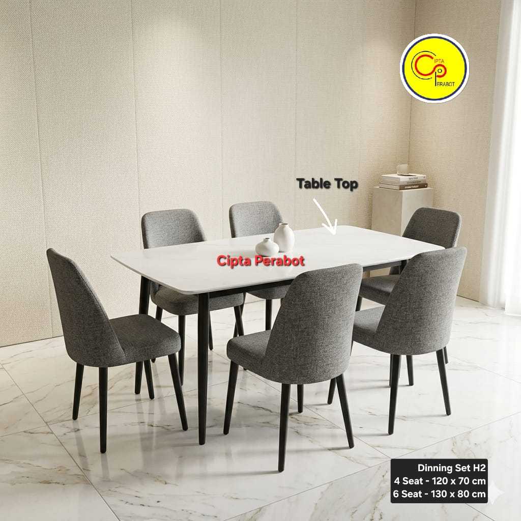 Meja Makan 4 Seater Minimalis Granite Top Table Importa