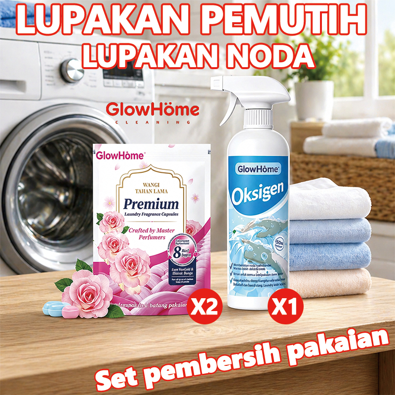 [COD] GlowHome Paket Hemat Emulsifier Pakaian dan Laundry Pod Bantu Membersihkan Noda Minyak dan Kot