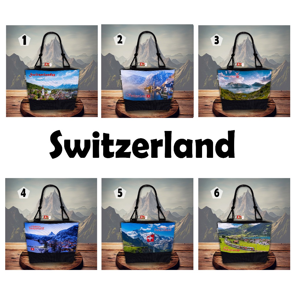 TOTE BAG NEGARA SWITZERLAND, OLEH-OLEH/SOUVENIR SWITZERLAND