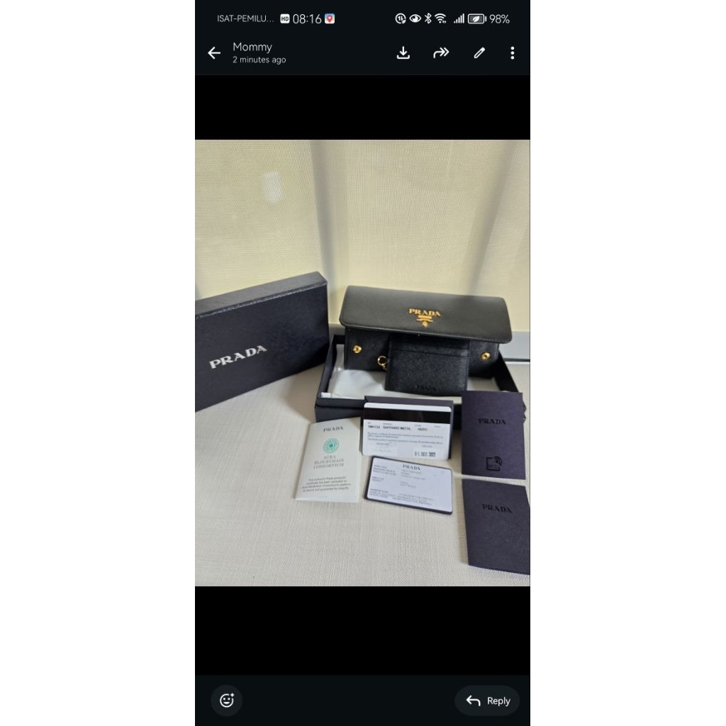 Prada saffiano Wallet with chain - Black (2022)