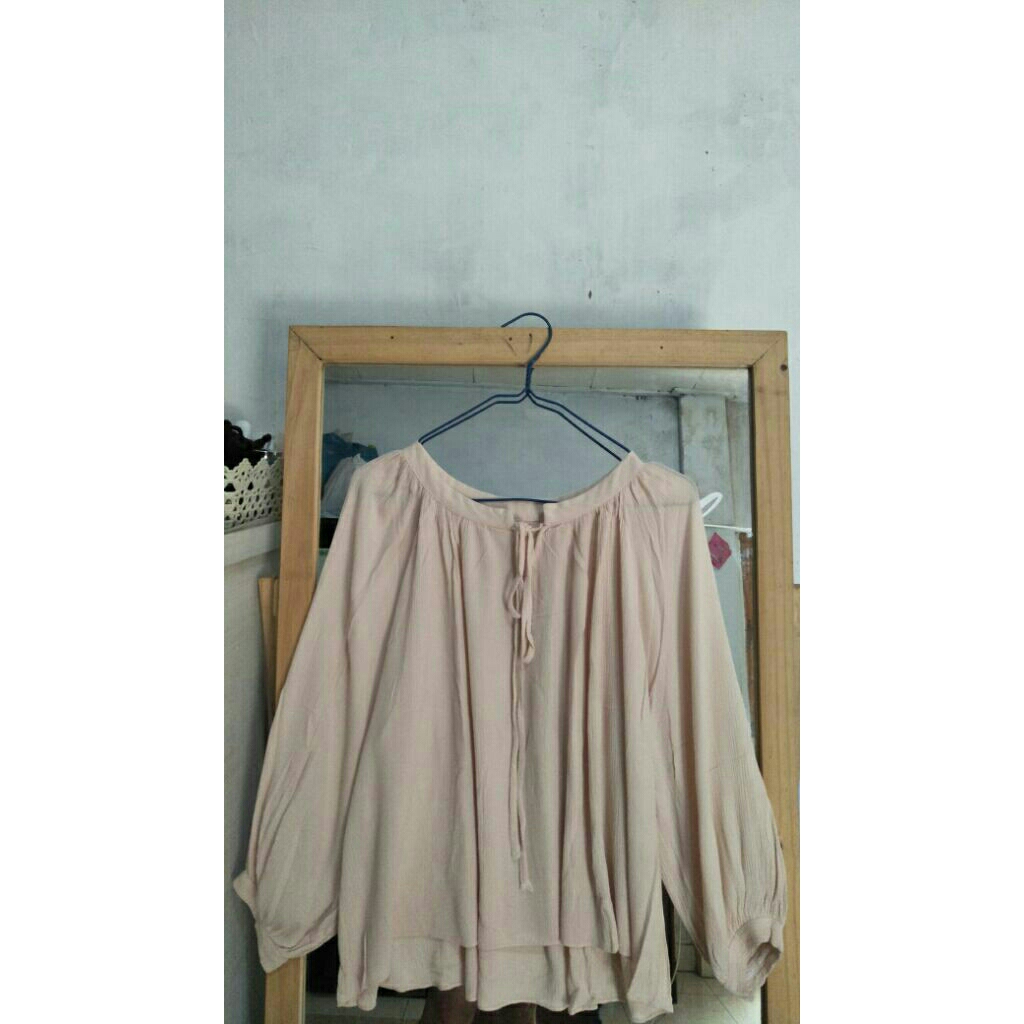 Preloved blouse katun rayon crinkle premi
